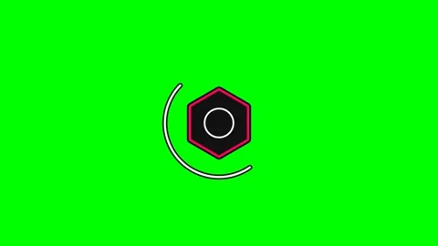Minimalist graphic featuring a stylized hexagon icon on a green background Stock Footage 340268064