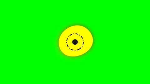 Minimalist graphic featuring a yellow oval with a central black dot and ring 스톡 동영상 341823571