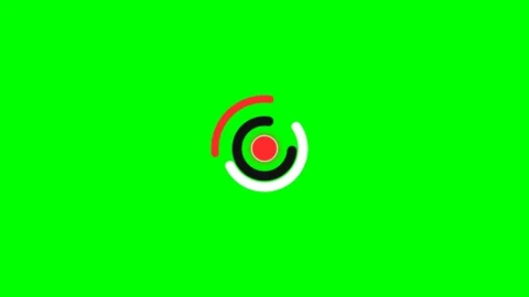 Minimalist graphic logo featuring a red center circle on a green background Stock Footage 340901712