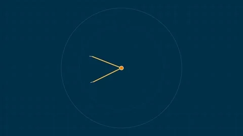 Minimalist graphic representation of an abstract compass on a dark blue field Stock Footage 336263210