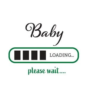 A minimalist graphic typography illustration featuring pregnancy announcement Stock Illustration