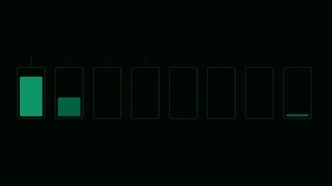 A minimalist graphical representation of a bar chart on a dark background Stock Footage 338311389