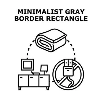 Minimalist gray border rectangle concept vector illustration Stock Illustration