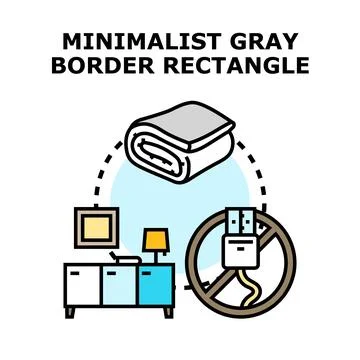 Minimalist gray border rectangle concept vector illustration Stock Illustration