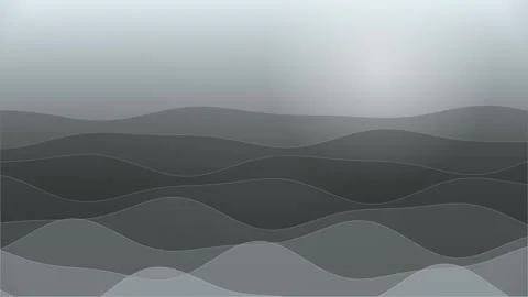 Minimalist Grayscale Layered Ocean Waves Abstract Motion Graphic Background Stock Footage 335495929