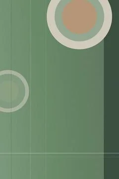 Minimalist green abstract background featuring layered circular rings, mute.. Stock Illustration