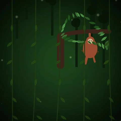 Minimalist green background with abstract falling leaf animation Video stock 344777164