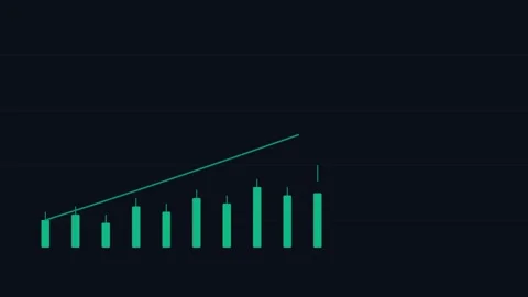 Minimalist green candlestick chart pattern on a solid black background Stock Footage 339618817
