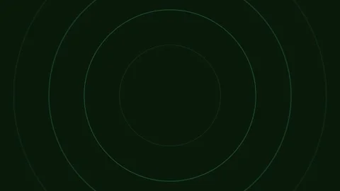 Minimalist green concentric circles on a solid black background design Video stock 335117920