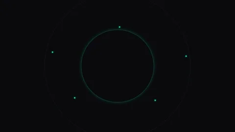 Minimalist green digital radar interface glowing on a deep black background Stock Footage 339615474