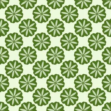 Minimalist Green Floral Seamless Pattern Stock Illustration