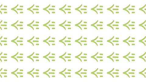 Minimalist green geometric seamless pattern with stylized organic icons on .. Stock Illustration