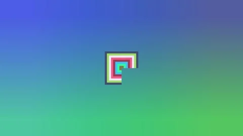 Minimalist green gradient background featuring a central floating geometric Stock Footage 341720838