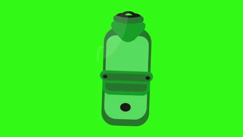 Minimalist Green Hiking Backpack Icon Animation Isolated on Green Screen Stock Footage 345930672