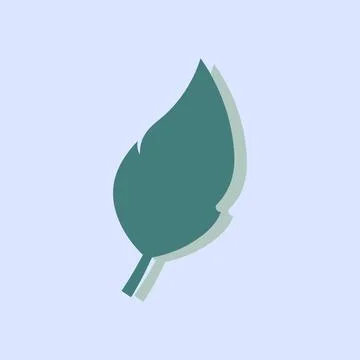 Minimalist Green Leaf Icon with Shadow イラスト素材