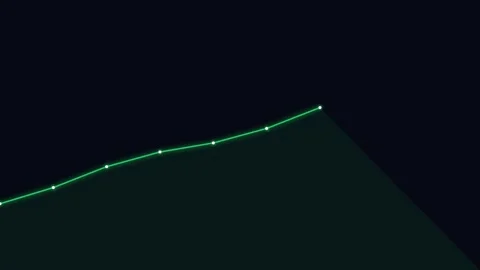 Minimalist green line segment with bright nodes on a dark black background Stock Footage 336263318