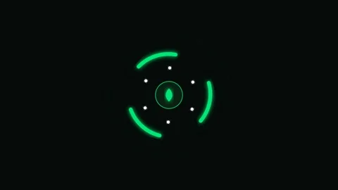 Minimalist green neon circular loading animation on a solid black background 库存影片 338310307