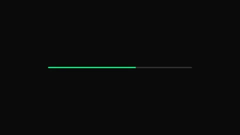 Minimalist green progress bar on a plain black background for digital inter.. Vídeos de archivo 335149738