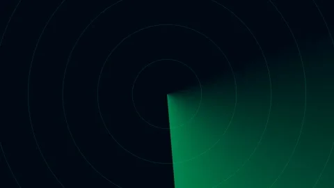 Minimalist green radar screen interface with a circular scanning sweep effect 库存影片 335118114