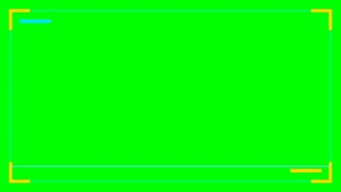 Minimalist green screen frame overlay with geometric corner accents and lines Stock Footage 340267875