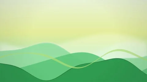 Minimalist green vector hills flow in a gentle seamless loop Stock Footage 341274894