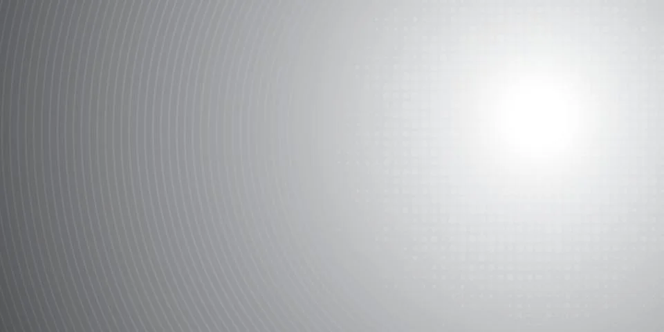 Minimalist grey background with subtle circular lines and bright gradient light Stock Illustration