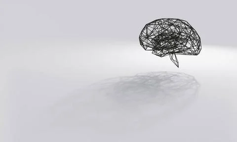 Minimalist Grid brain black 3d render of minimalist grid black brain netwo... Stock Photos