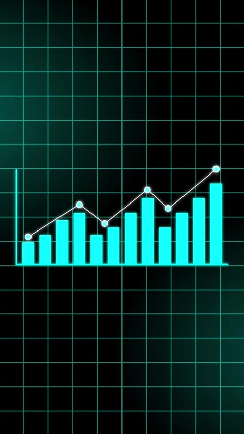 Minimalist Grid Graph with Growing Bar Chart. Stock Footage 317302864