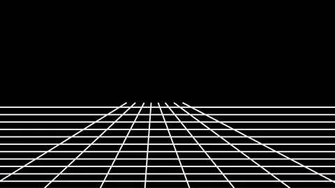 Minimalist grid lines converging towards a vanishing point on black backgroun Stock Footage 343633568