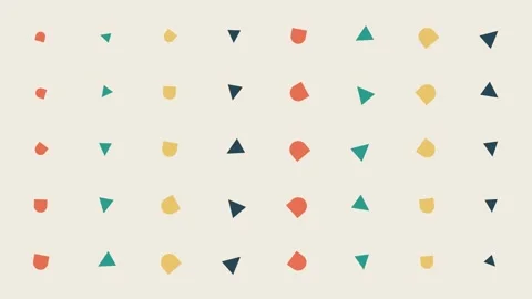 Minimalist grid pattern of geometric shapes in soft pastel color palette 库存影片 336262549