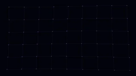 Minimalist grid pattern with scattered blue lines on a black background Stockbeeldmateriaal 338309833