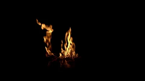 Minimalist Ground Flame VFX Overlay against black Stock Footage 324943160