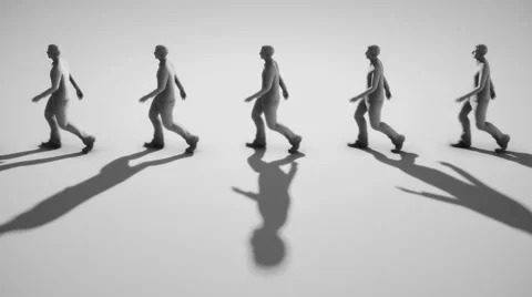 Minimalist Group Walking in Place 库存影片 58901497