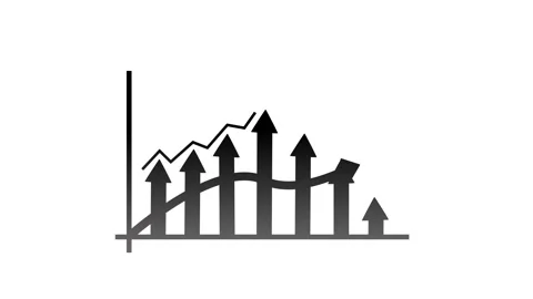 Minimalist Growth Graph with Upward Arrows Animation 動画素材 309885246