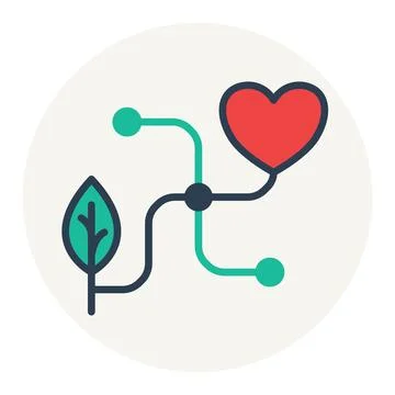 Minimalist Growth Path Heart 스톡 일러스트