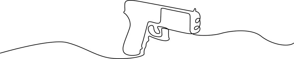 Minimalist gun and cable vector illustration Vector Stock Illustration