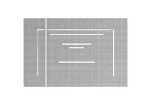Minimalist halftone dot pattern with rectangular frame and line elements. Stock Illustration