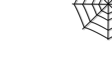 Minimalist Halloween Spider Web Corner Vector Illustration on White Backgro.. Stock Illustration