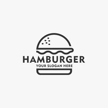 Minimalist HAMBURGER vegetables bread logo design Illustrazione stock