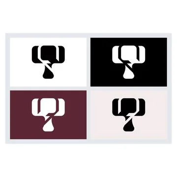Minimalist Hammer Logo Icon Vector Set Illustration