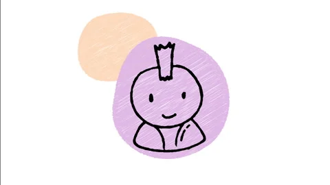 Minimalist Hand Drawn Animated Alternative Punk Mohawk Hairstyle Avatar Icon  Stock Footage 343595315