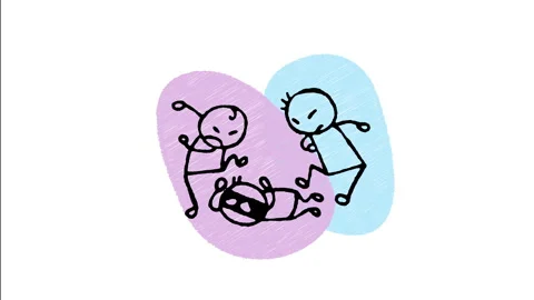 Minimalist Hand Drawn Animated Angry Mob Beating Criminal Wiggle  Vídeos de archivo 343885004
