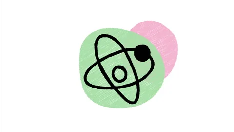 Minimalist Hand Drawn Animated Atom Science Symbol Icon Stock Footage 343283263