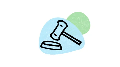 Minimalist Hand Drawn Animated Auction Judge Wooden Gavel Mallet Icon  Stock Footage 343595739