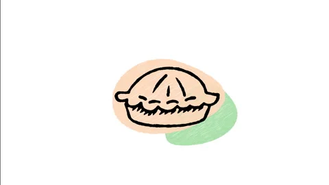 Minimalist Hand Drawn Animated Baked Apple Fruit Pie Icon Stock Footage 343293335