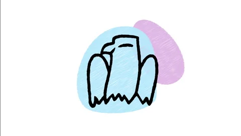 Minimalist Hand Drawn Animated Bald Eagle Head American Wiggle  Stock Footage 343889823
