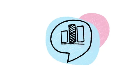 Minimalist Hand Drawn Animated Bar Chart Speech Bubble Icon Stock Footage 343286780
