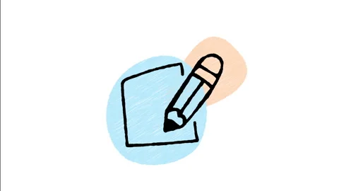 Minimalist Hand Drawn Animated Blank Note Paper Lead Pencil Wiggle  Stock Footage 343889885
