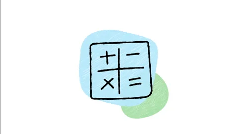 Minimalist Hand Drawn Animated Calculator Math Operators Icon  Stock Footage 343596235