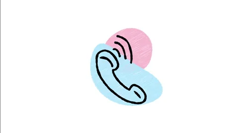 Minimalist Hand Drawn Animated Calling Phone Receiver Signal Waves Icon  Stock Footage 343595938